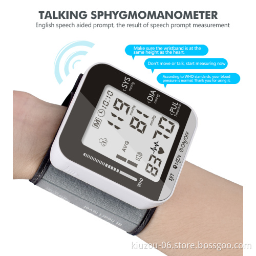 Smart Watch Blood Pressure Monitoring Wrist Sphygmomanometer Digital Blood Pressure Monitor  251A Black and white no voice